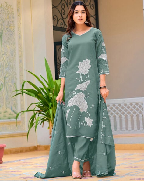 Women Embroidery Straight Kurta Set Price in India