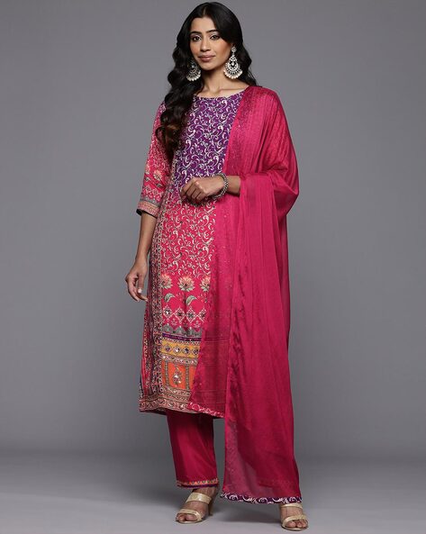 Women Embroidered Straight Kurta Set Price in India