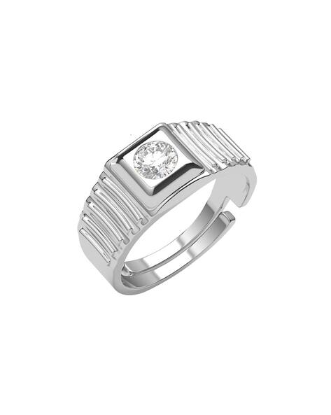 Buy CLARA Men Sterling Silver Swiss Zir | 925 Online | Ajio.com