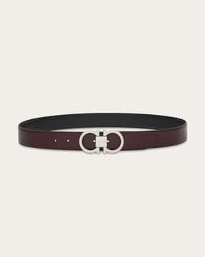 Reversible Adjustable Gancini Leather Belt