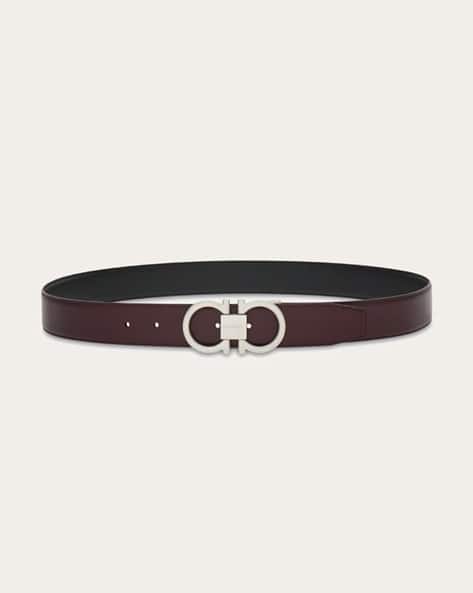Reversible Adjustable Gancini Leather Belt