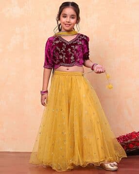 biba Girls Embellished A-Line Lehenga & Choli with Dupatta-picture-40