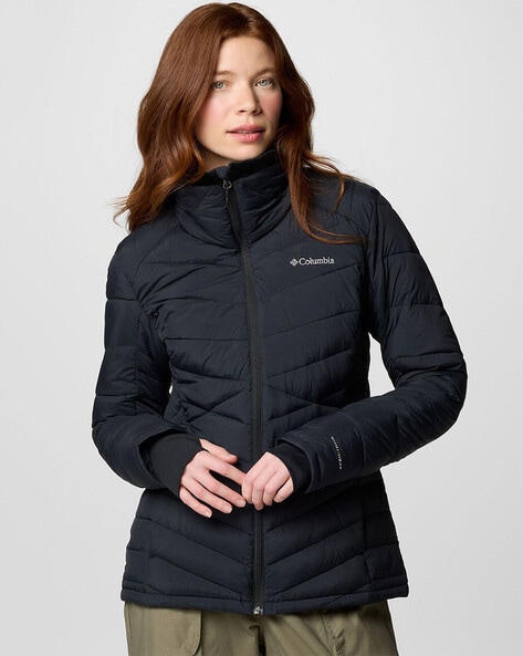 Women Quilted Zip Front Bomber Jacket