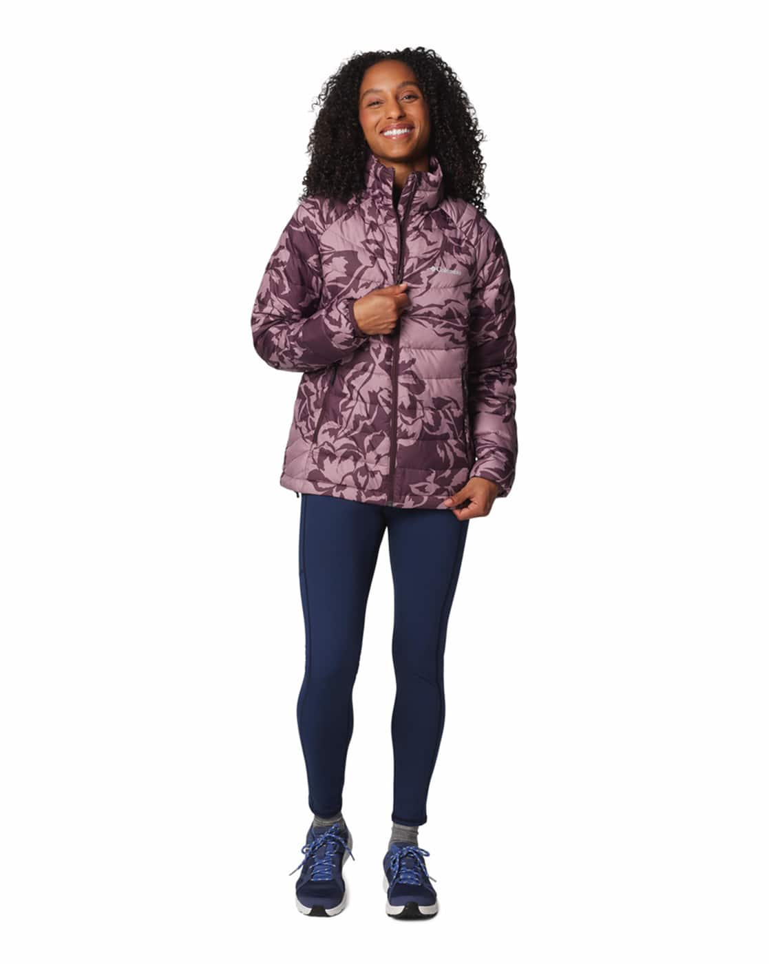Buy Columbia Women Printed Zip-Front Hooded Puffer Jacket | Purple
