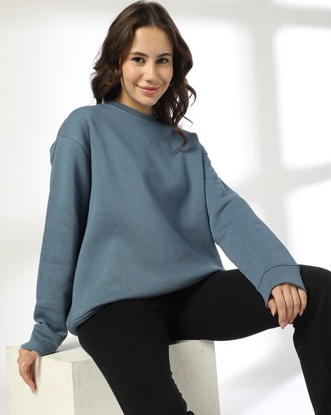 Women Regular Fit Crew-Neck Sweatshirt