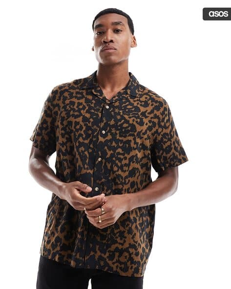 Men Leopard Print Relaxed Fit Shirt