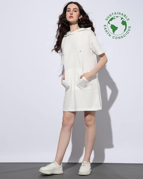 Proearth by AZORTE Women Relaxed Fit Longline Hoodie