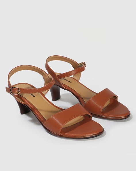 Buy Tan Brown Heeled Sandals for Women by HI-ATTITUDE Online
