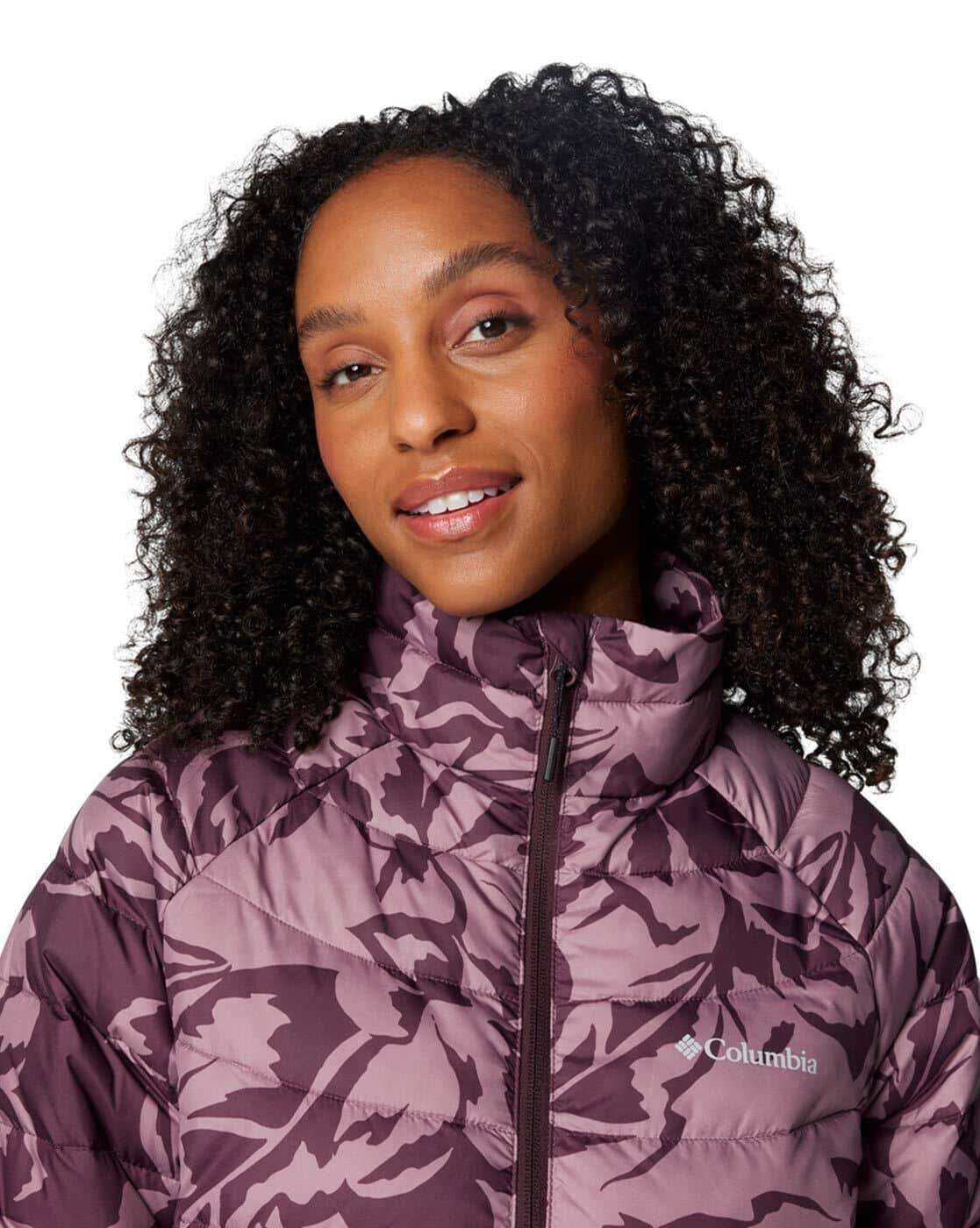 Buy Columbia Women Printed Zip-Front Hooded Puffer Jacket | Purple