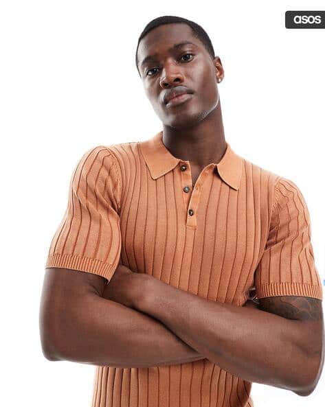 Men Striped Extra Slim Fit Cotton Polo T-Shirt