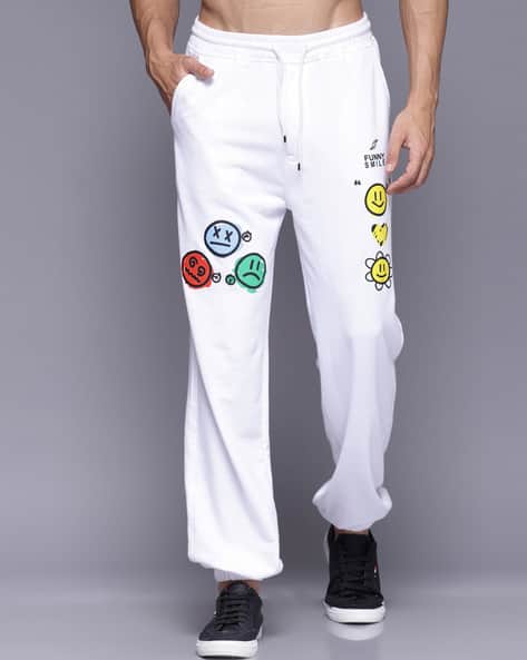 Men Emoji Graphic Printed Relaxed Fir Joggers