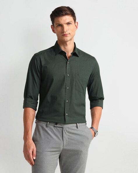 Men Checked Slim Fit Cotton Shirt