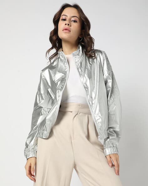 Buy Silver-Toned Jackets Coats for Women by YOUSTA Online