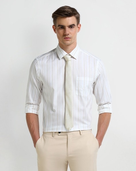 Men Striped Slim Fit Cotton Shirt