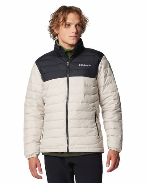 Men Quilted Puffer Jacket with Zip Closure