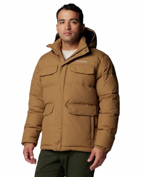 Men Logo Print Parka Jacket