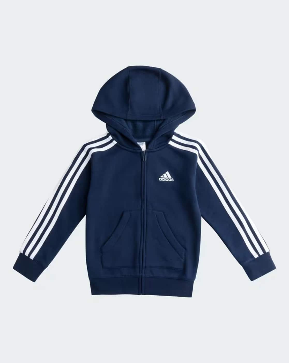 Boys Brand Print Hooded Jacket with Split-Kangaroo Pockets