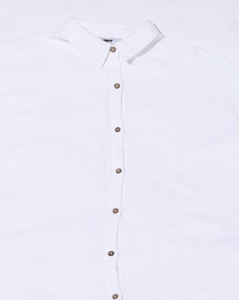 Buy White Shirts for Women by Outryt by AZORTE Online | Ajio.com