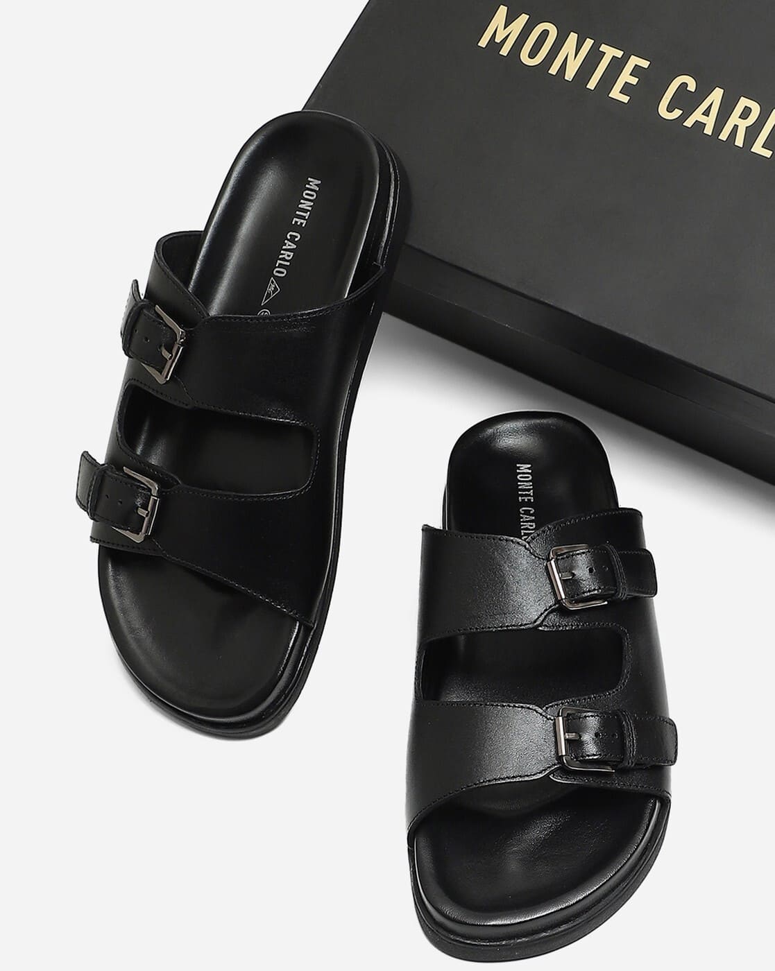 Buy Black Sandals for Men by MONTE CARLO Online