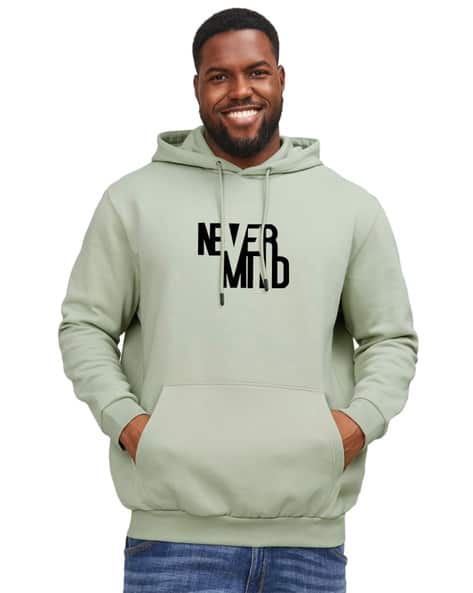 Men Typographic Print Regular Fit Hoodie