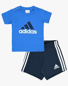 adidas kids Boys Brand Print T-Shirt & Shorts Set-picture-10