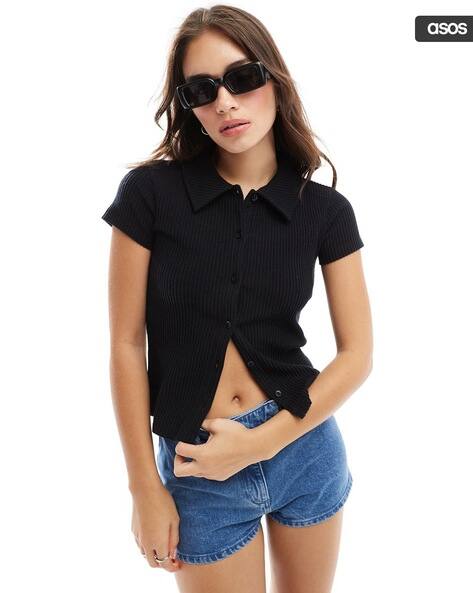 Women Ribbed Relaxed Fit Shirt