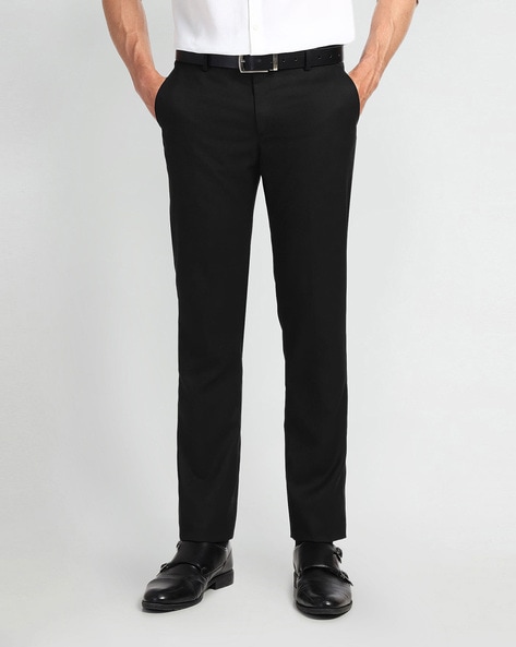 Arrow Men Slim Fit Flat-Front Trousers