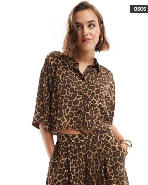 leopard print blouse asos