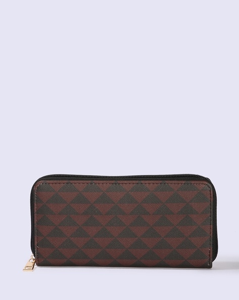 FIG Women Geometric Print Zip-Around Wallet