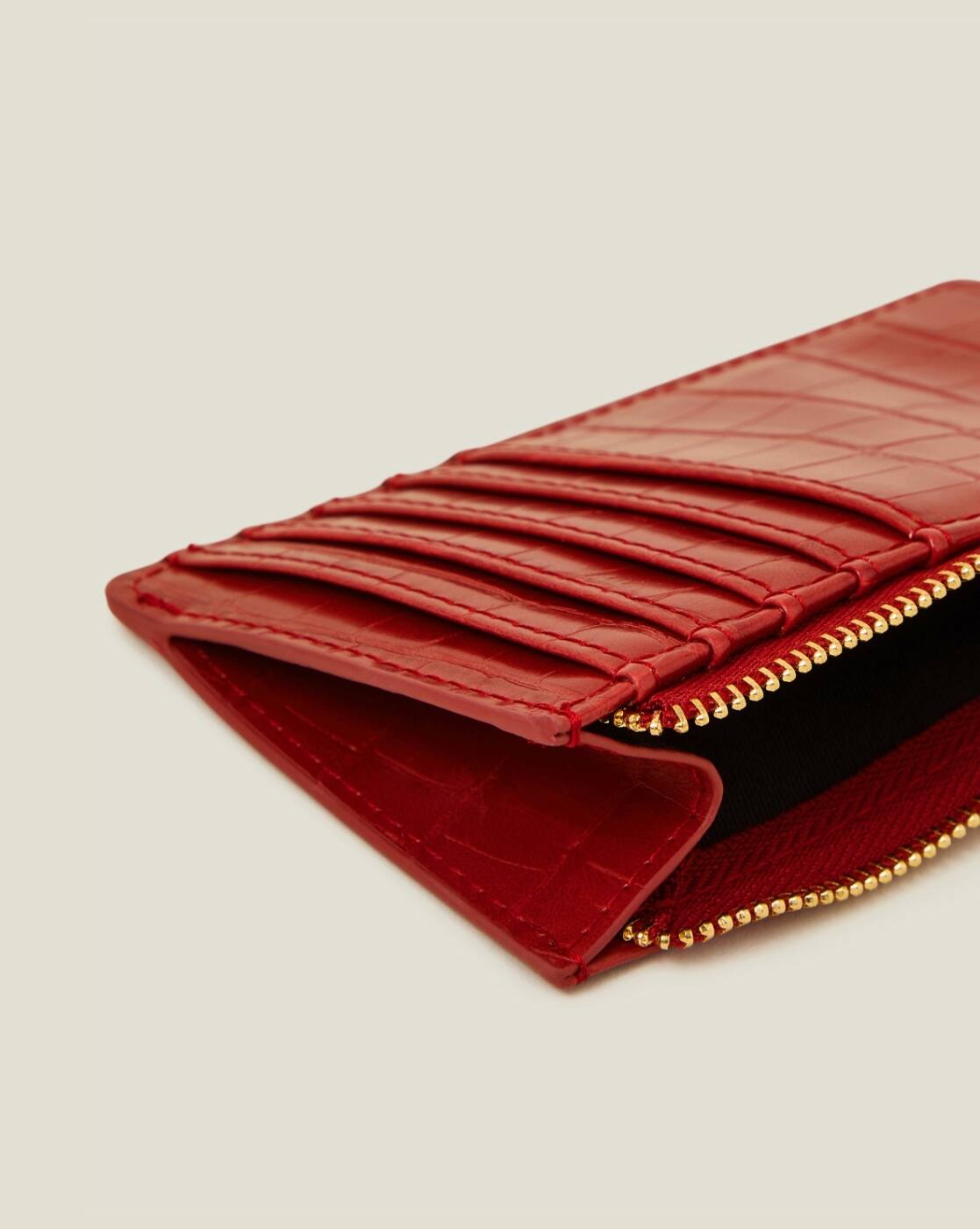treatürself croco leather wallet bag red（Women Croc
