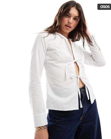 MISS SELFRIDGE Women Regular Fit Shirt with Front Tie-Up