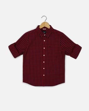 allen solly Boys Checks Slim Fit Shirt-picture-22