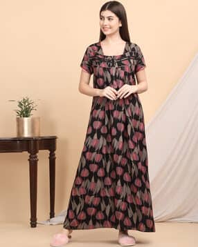 sweet dreams Women Short Sleeved Square-Neck Nightgown-picture-15