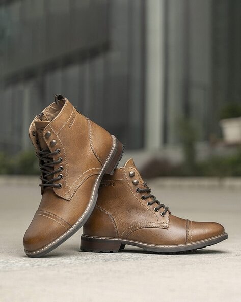 Red Tape Men Round-Toe Ankle-Length Boots