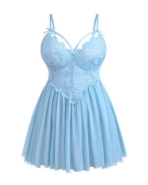 Buy Sky Blue Nightshirts&Nighties for Women by Xivir Online