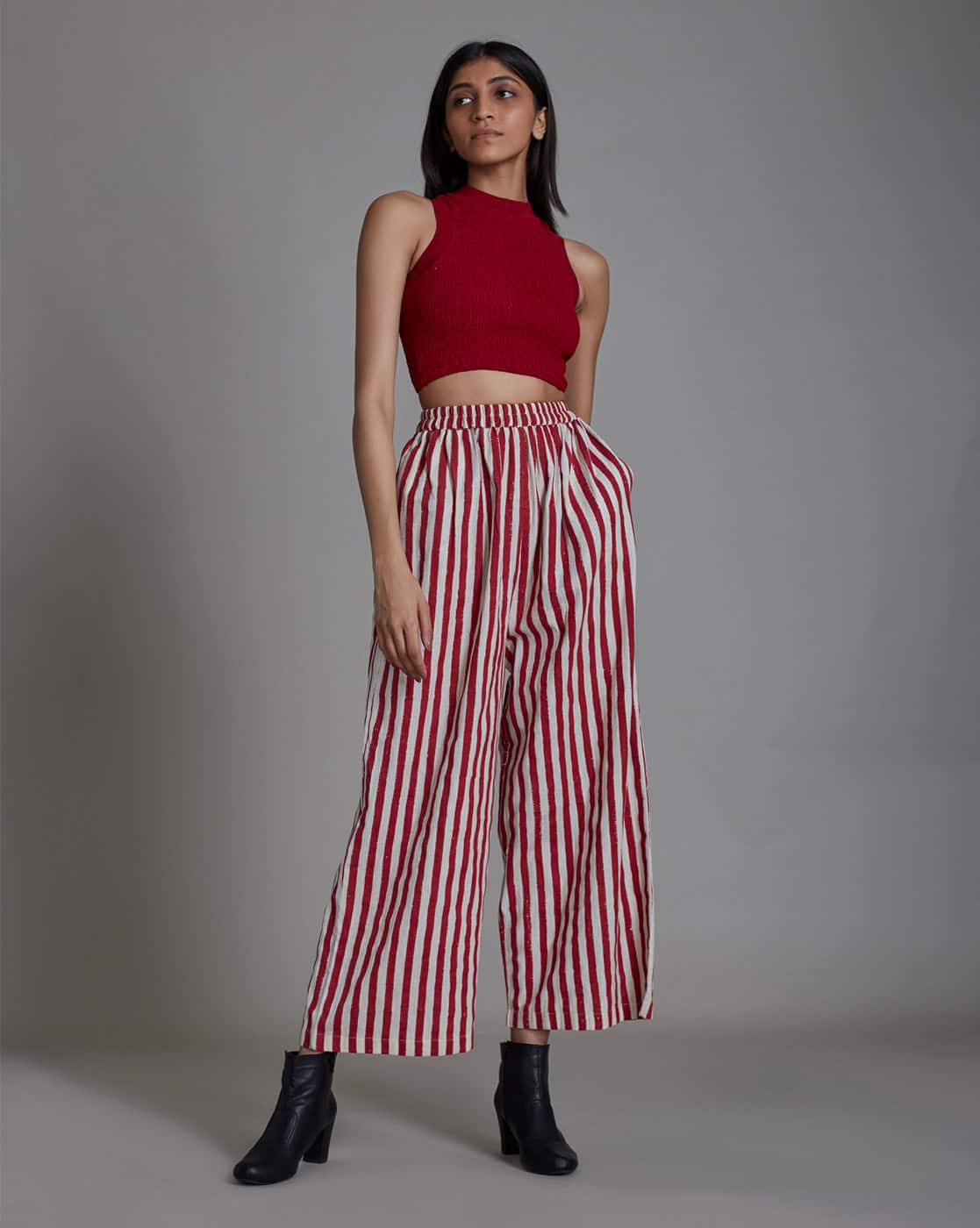 COLORFUL STRIPE SHIRT TOP＆PANTS セットアップ Striped Linen Shirt