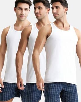 jockey Men Pack of 3 Round-Neck Vest-picture-15