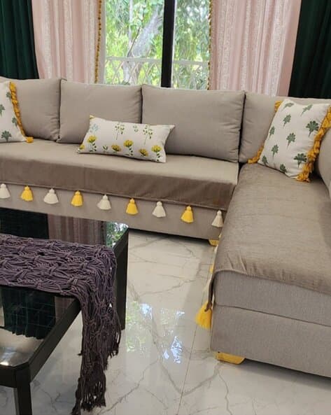 L-Shaped Seater Sofa Cover with Lounge Seat Cover