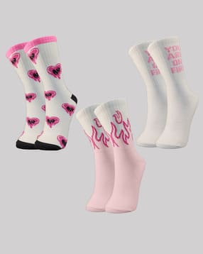 trazo Set of 3 Mid-Calf Length Socks-picture-52