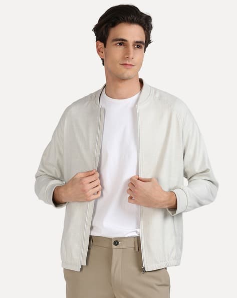 Men Relaxed Fit Zip-Front Shacket