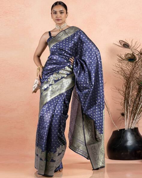 SUBHAM Women Silk Zari Woven Kalamkari Design Saree