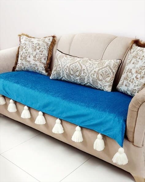 Buy Teal Blue Furnishing Fabrics for Home Kitchen by Throw