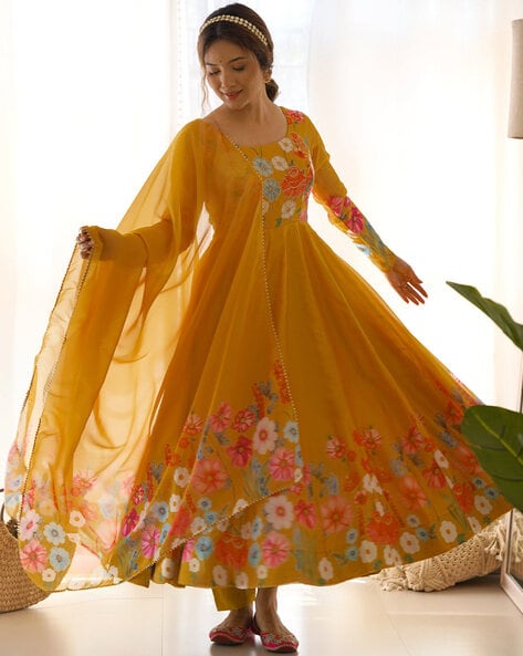 Floral Anarkali Kurta Set Price in India