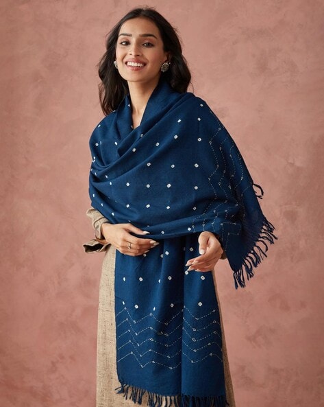 Women Printed Stole with Tassels Price in India