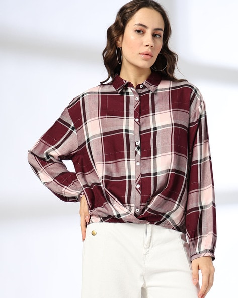 Women Checked Relaxed Fit Shirt