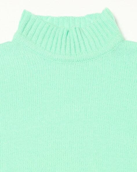 mint green turtleneck sweater