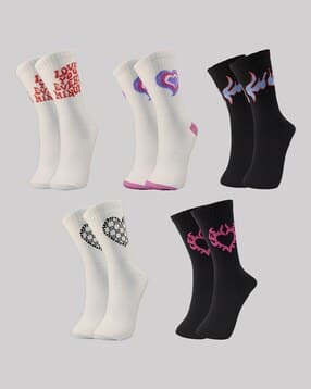 trazo Set of 5 Mid-Calf Length Socks-picture-17