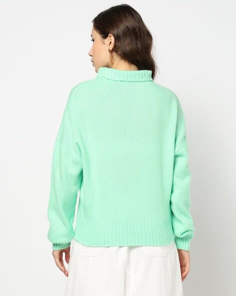 mint green turtleneck