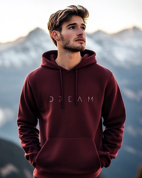 Buy Maroon Sweatshirt Hoodies for Men by Nobero Online Ajio