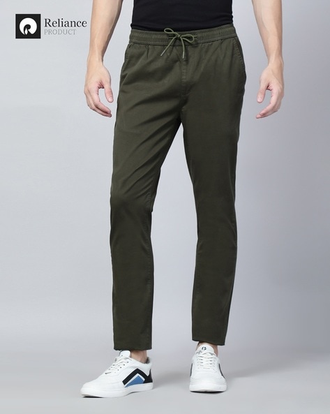 Men Straight Track Pants with Insert Pockets